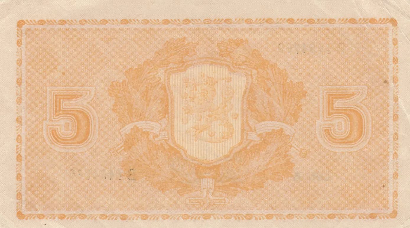 5 markkaa 1945 from Finland, P-76 (1945) — image 2