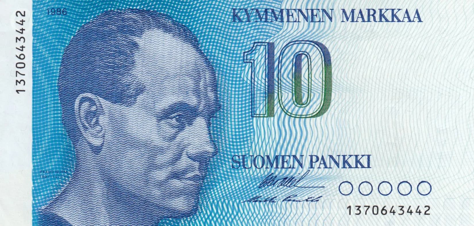 10 markkaa 1986 from Finland, P-113 (1986) — image 1