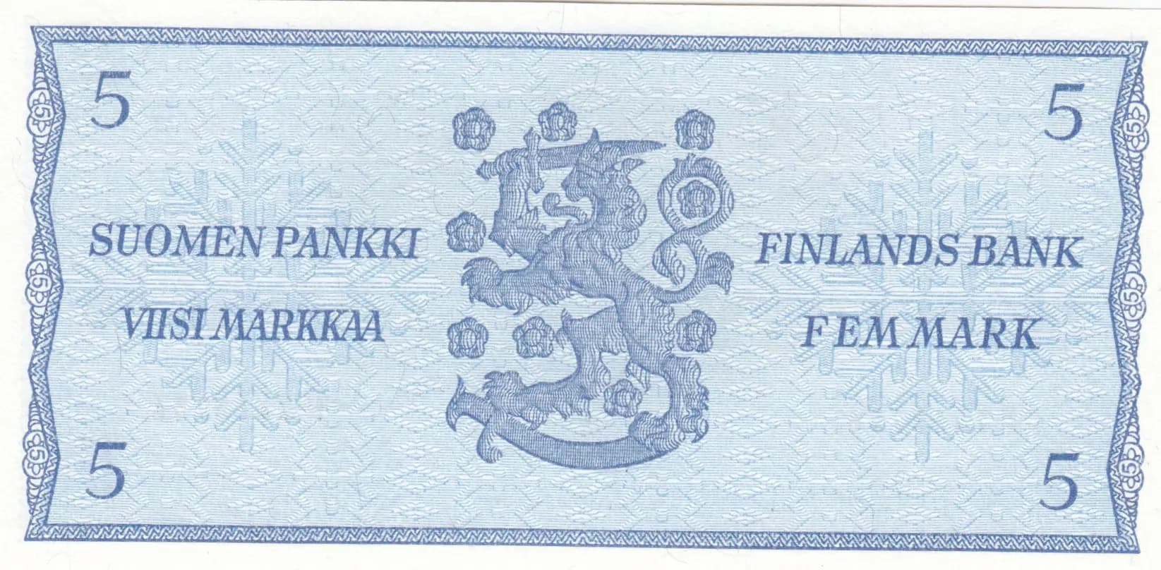 5 markkaa 1963 from Finland, P-106A (1963) — image 2