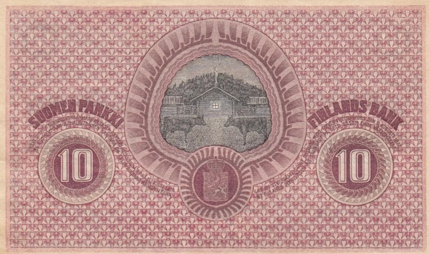 10 markkaa 1918 from Finland, P-37 (1918) — image 2