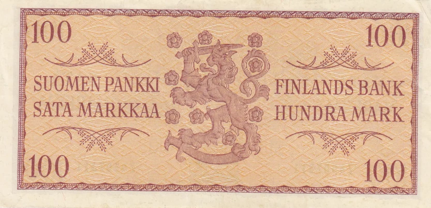 100 markkaa 1957 from Finland, P-97 (1957) — image 2