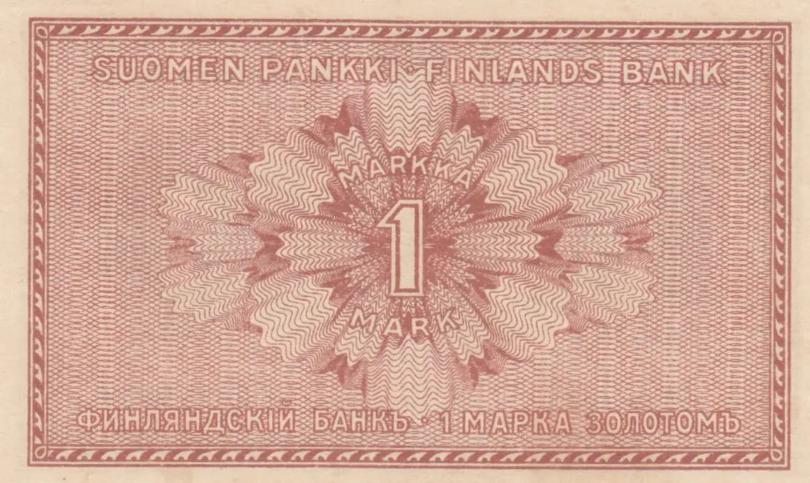 1 markkaa 1918 from Finland, P-19G(7) (1918) — image 2