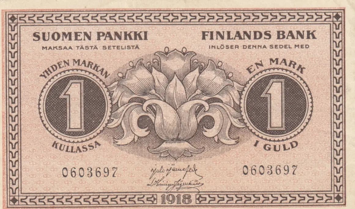 1 markkaa 1918 from Finland, P-35 (1918) — image 1