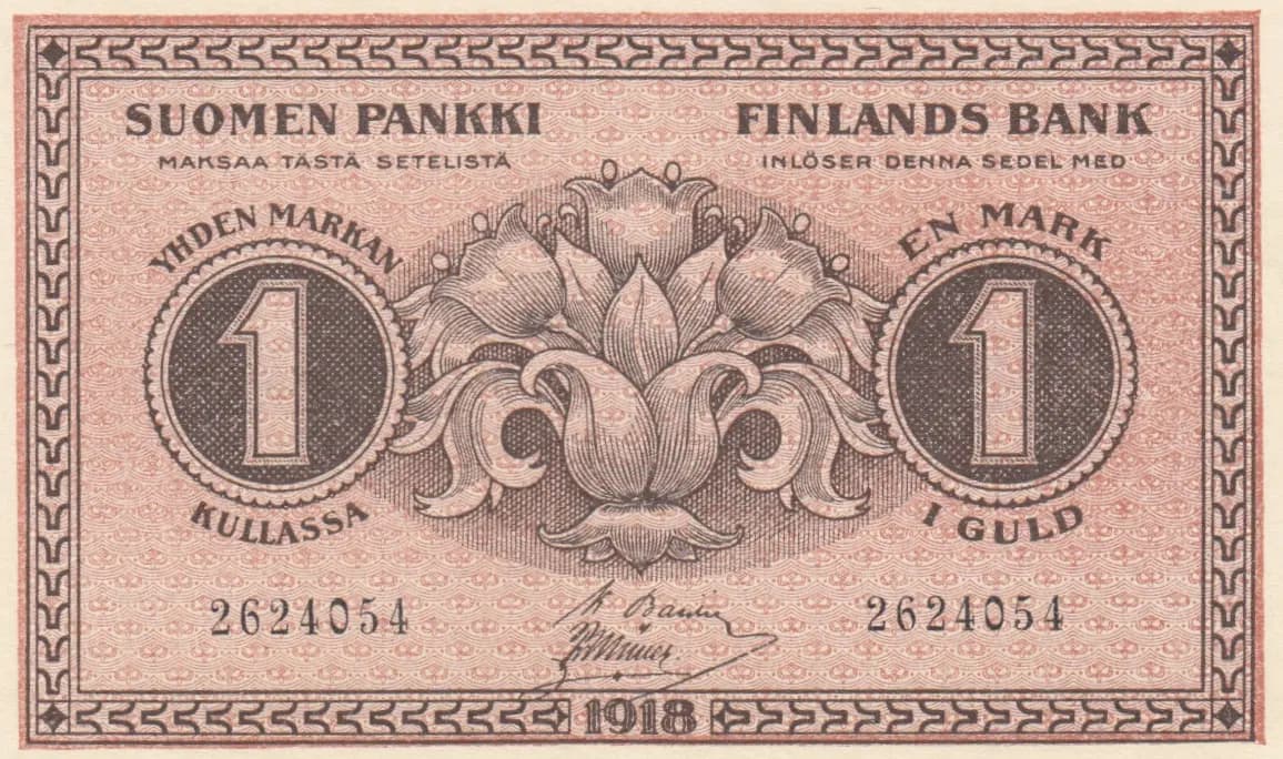 1 markkaa 1918 from Finland, P-35