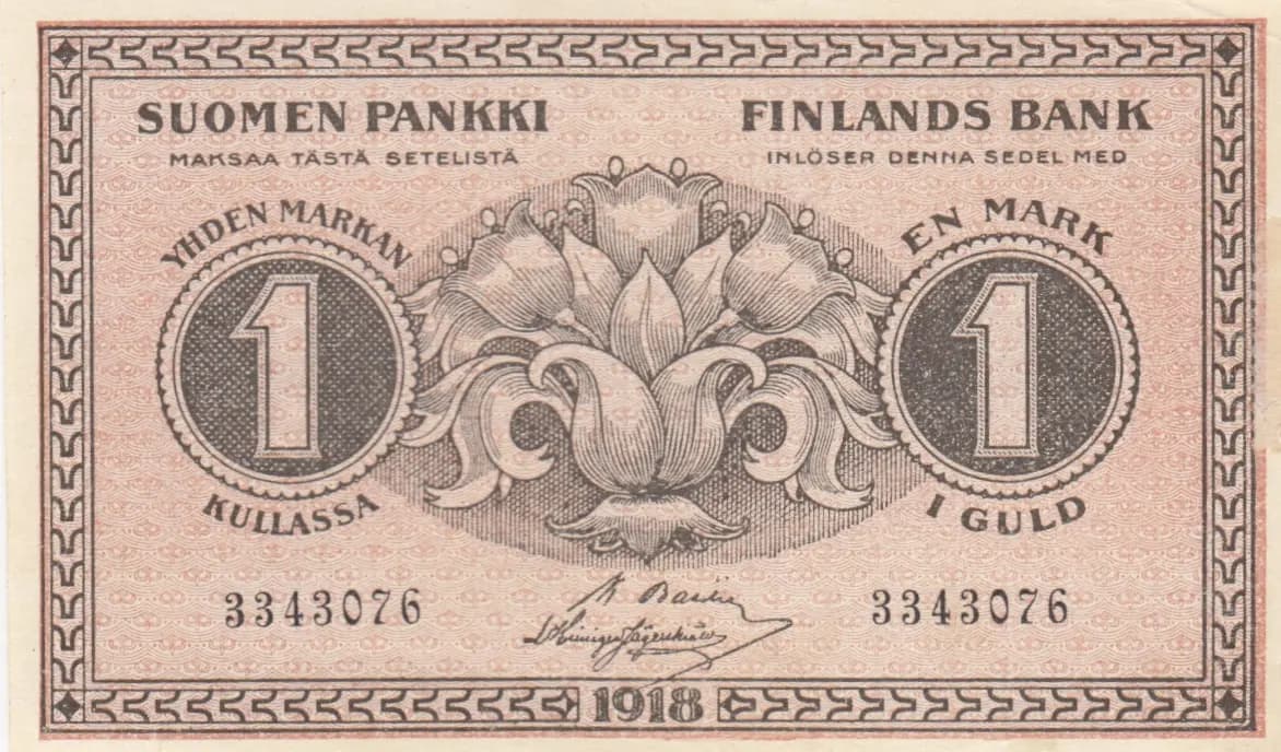 1 markkaa 1918 from Finland, P-35