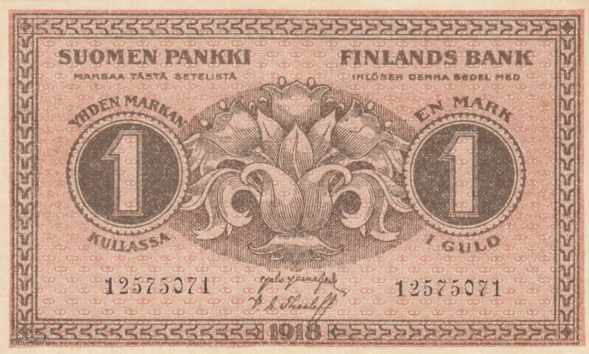 1 markkaa 1918 from Finland, P-35