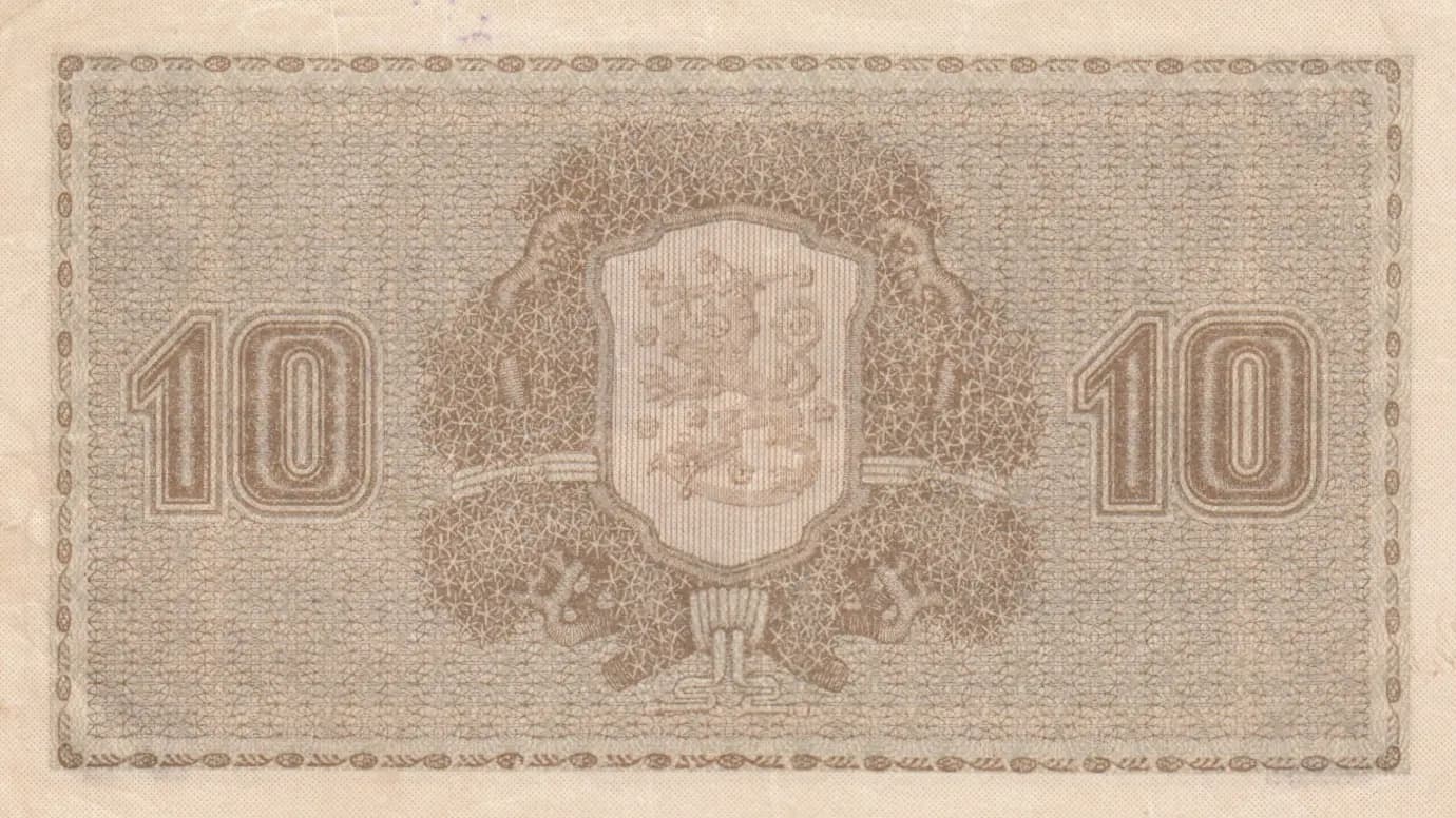 10 markkaa 1922 from Finland, P-43 (1922) — image 2