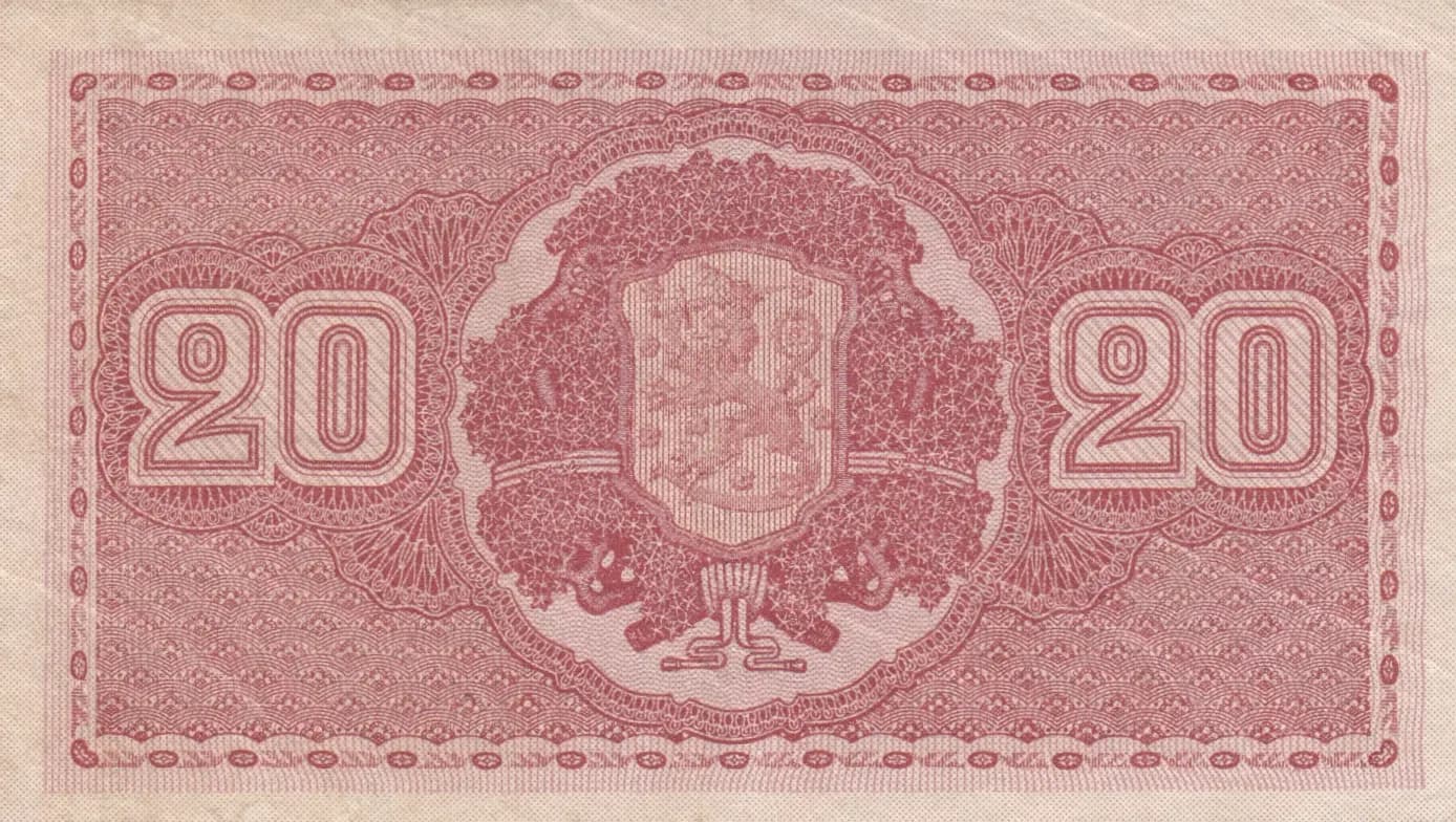 20 markkaa 1922 from Finland, P-63 (1922) — image 2
