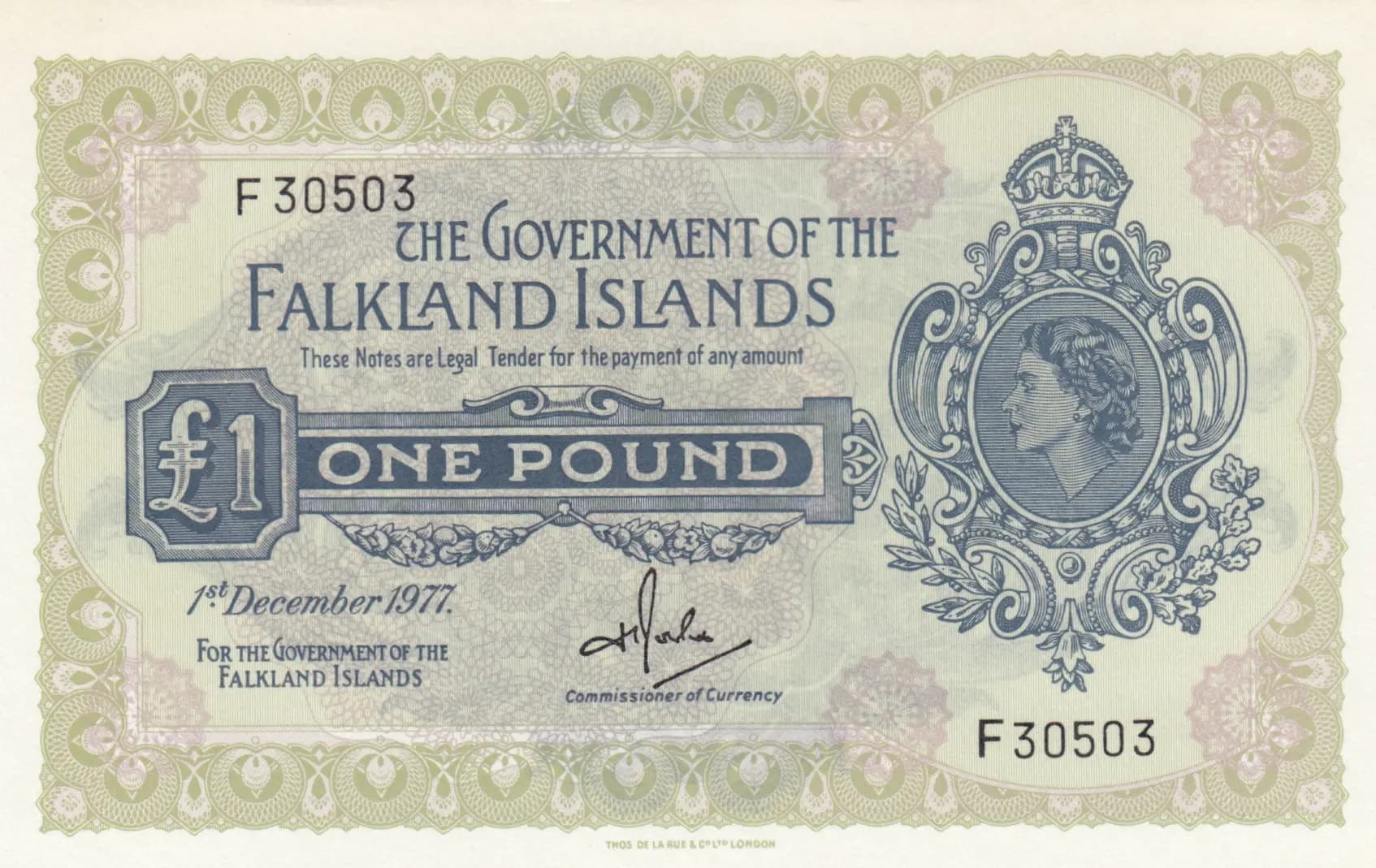1 pound 1977  from Falkland Islands, P-8c