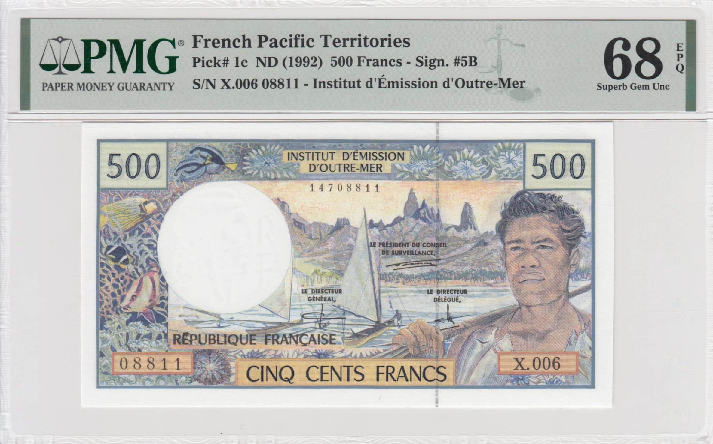 500 francs 1992 from French Pacific Territories, P-1c (1992) — image 1