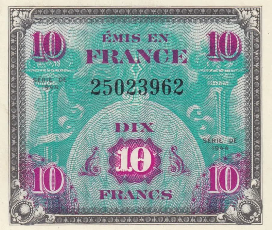 10 francs 1944 from France, P-116