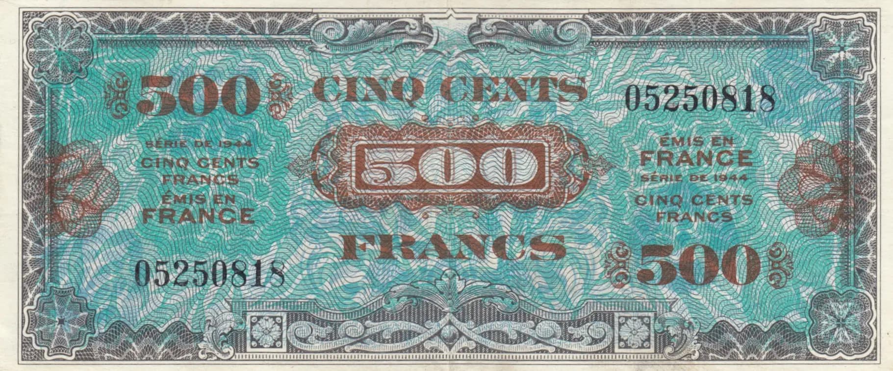 500 francs 1944 from France, P-119 (1944) — image 1