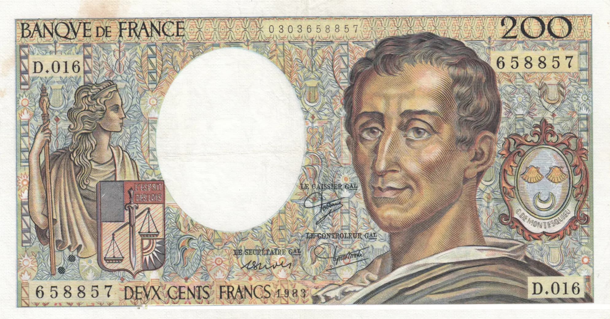 200 francs 1983 from France, P-155a (1983) — image 1