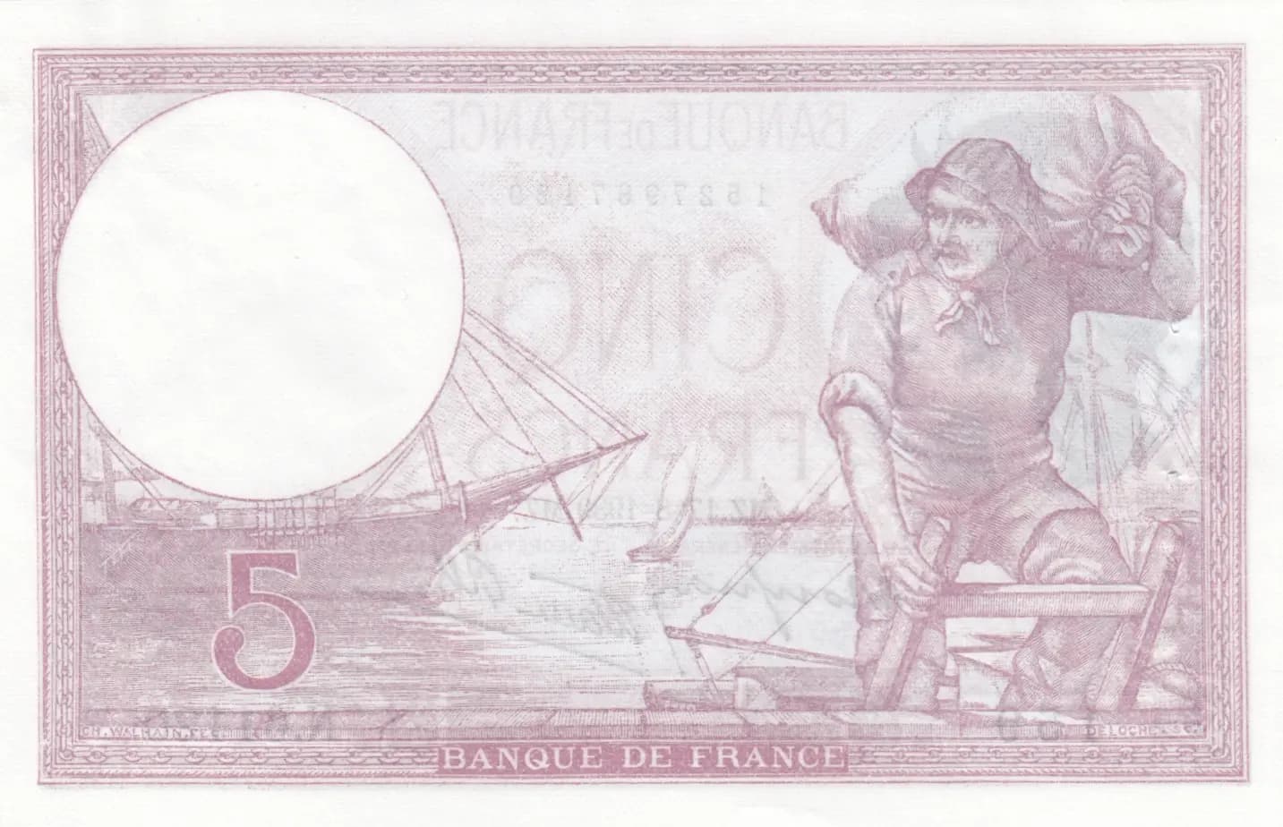 5 francs 1939 from France, P-83 (1939) — image 2