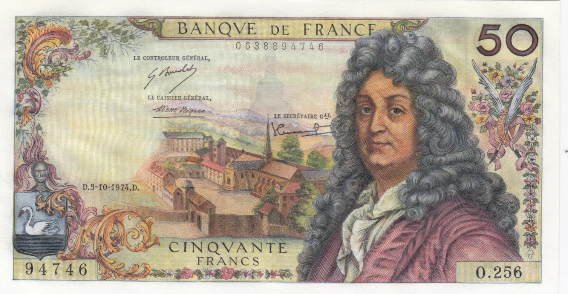 50 francs 1974 from France, P-148d (1974) — image 1