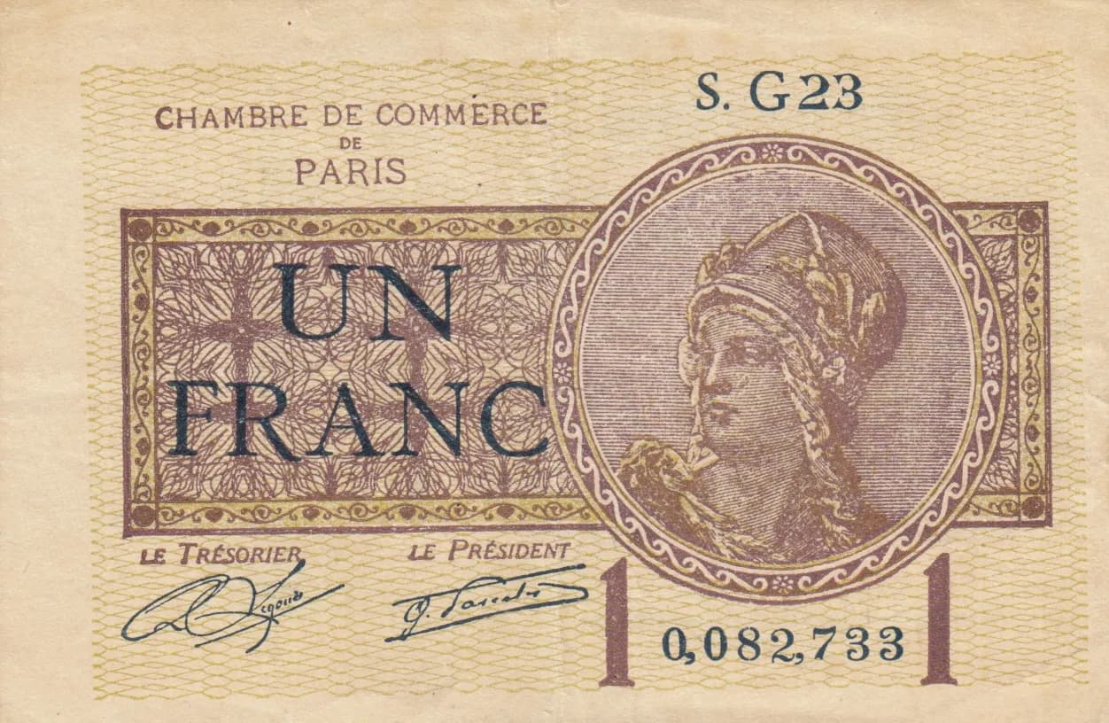 1 franc 1919 from France, P--