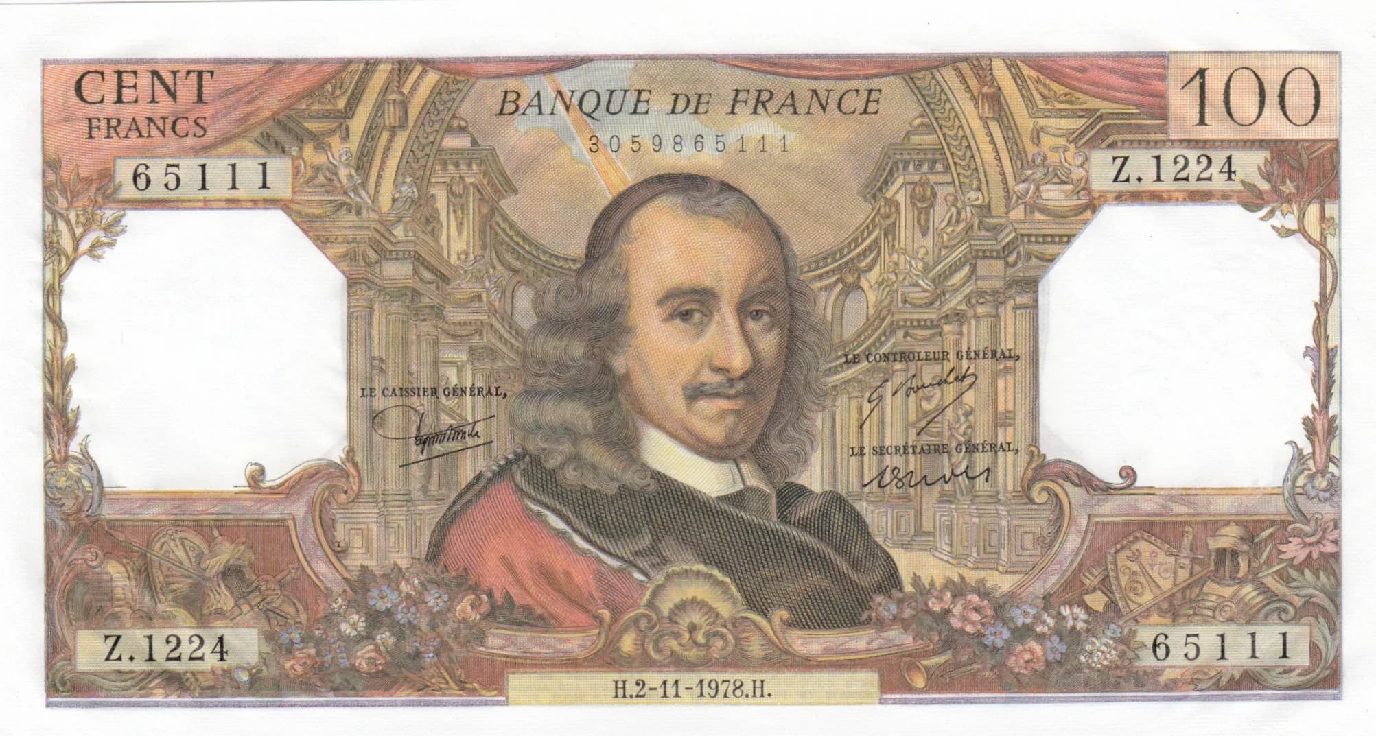100 francs 1978 from France, P-149f (1978) — image 1