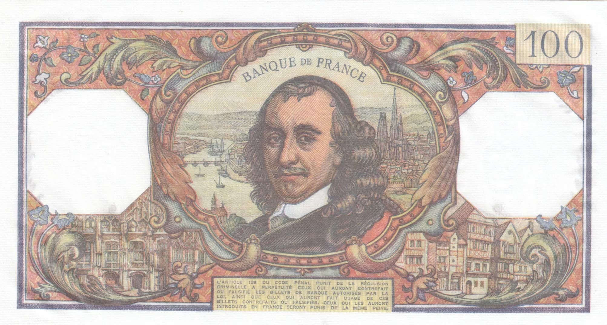 100 francs 1978 from France, P-149f (1978) — image 2