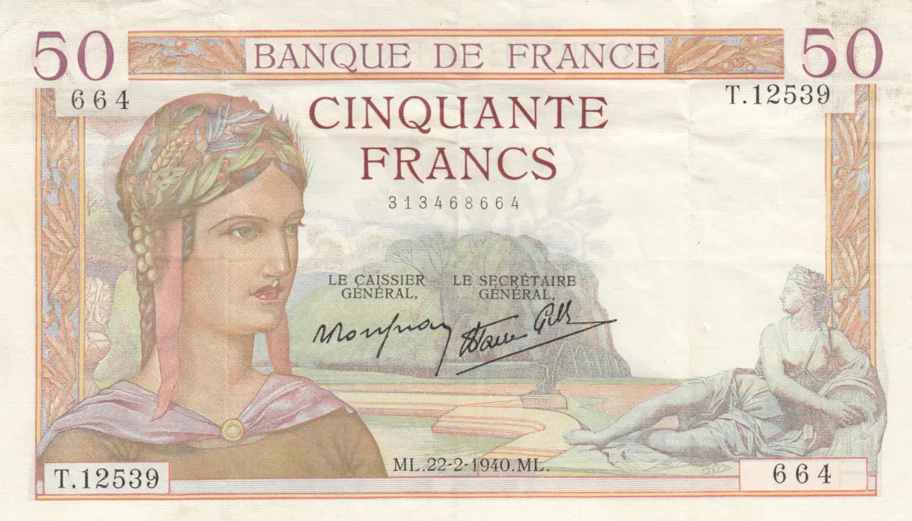 50 francs 1940 from France, P-85b
