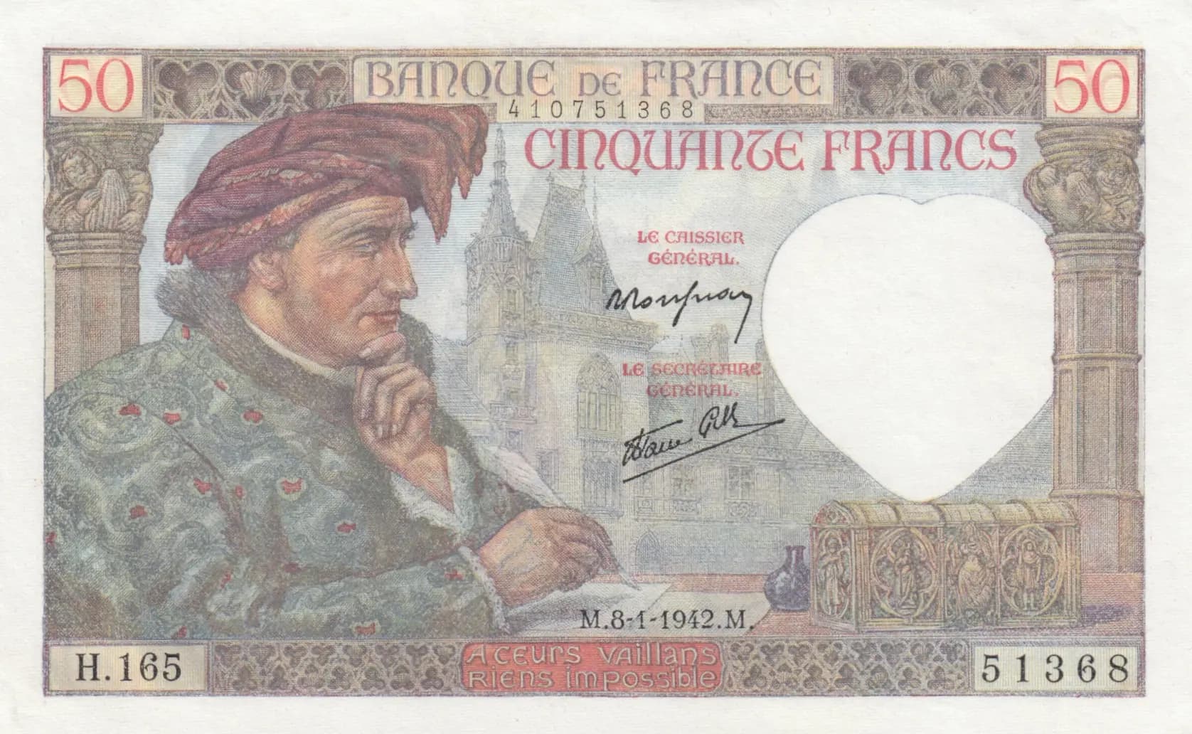 50 francs 1942 from France, P-93 (1942) — image 1