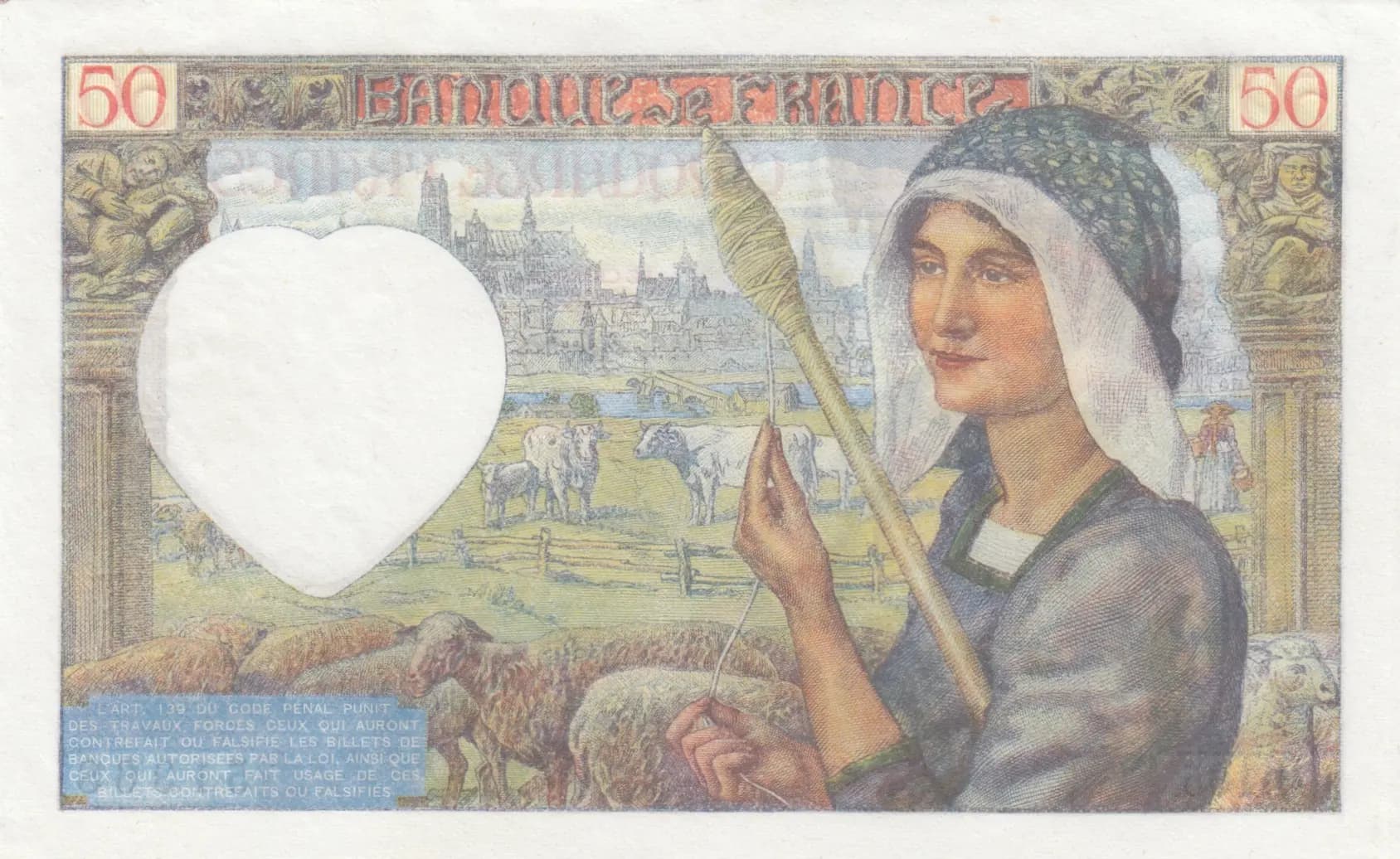 50 francs 1942 from France, P-93 (1942) — image 2