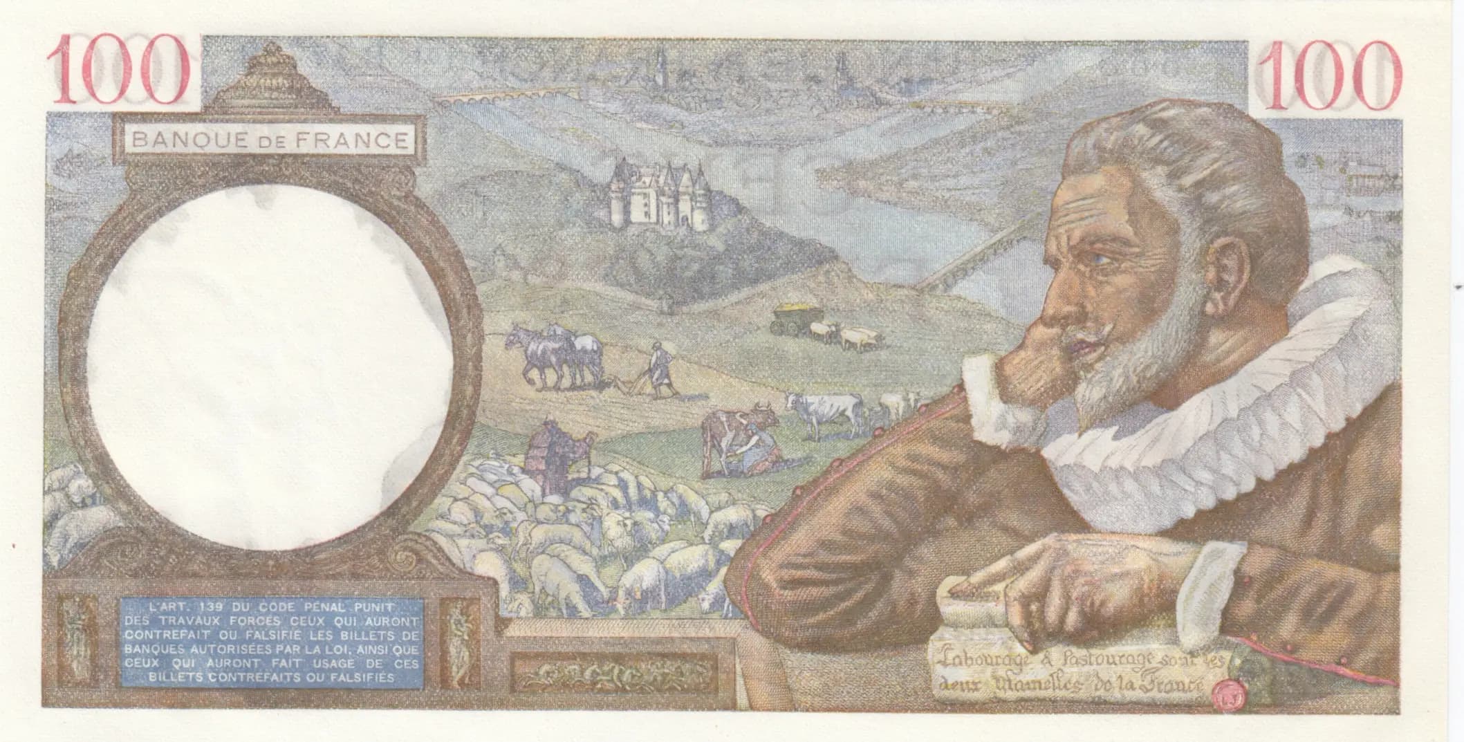 100 francs 1941 from France, P-94 (1941) — image 2