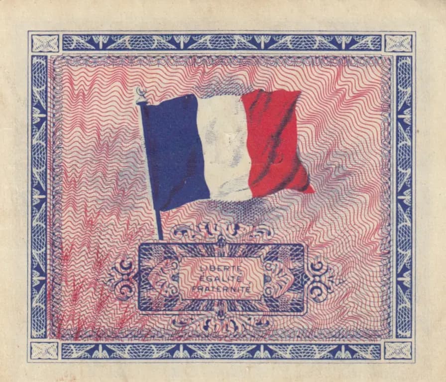 2 francs 1944 from France, P-114b (1944) — image 2