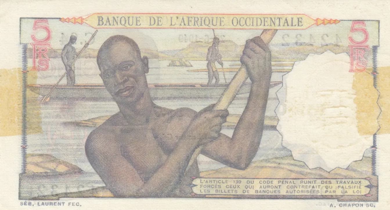 5 francs 1949 from French West Africa, P-36 (1949) — image 2