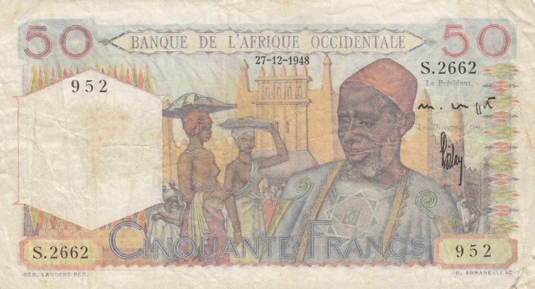 50 francs 1948 from French West Africa, P-39 (1948) — image 1