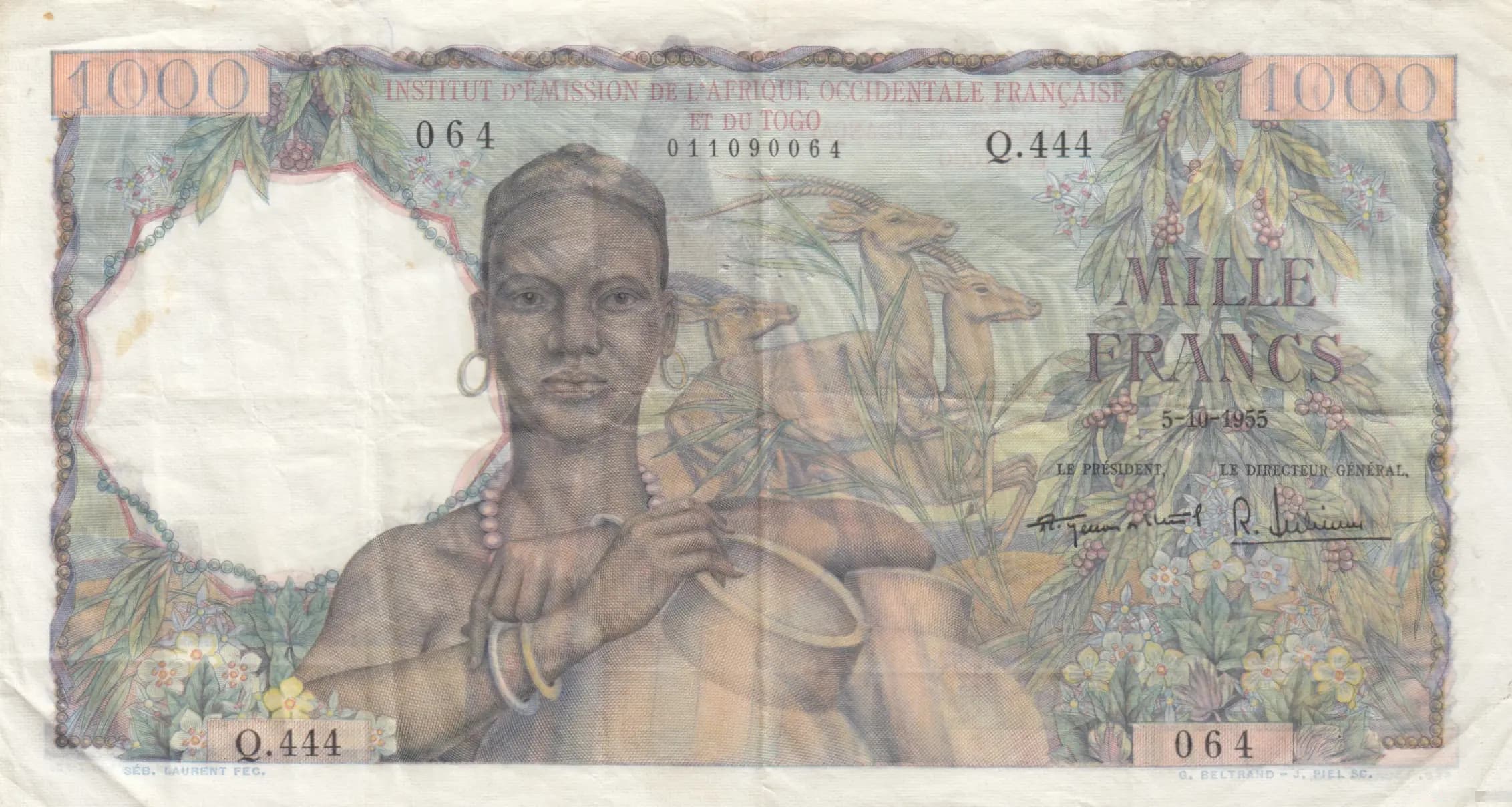 100 francs 1955 from French West Africa, P-48 (1955) — image 1