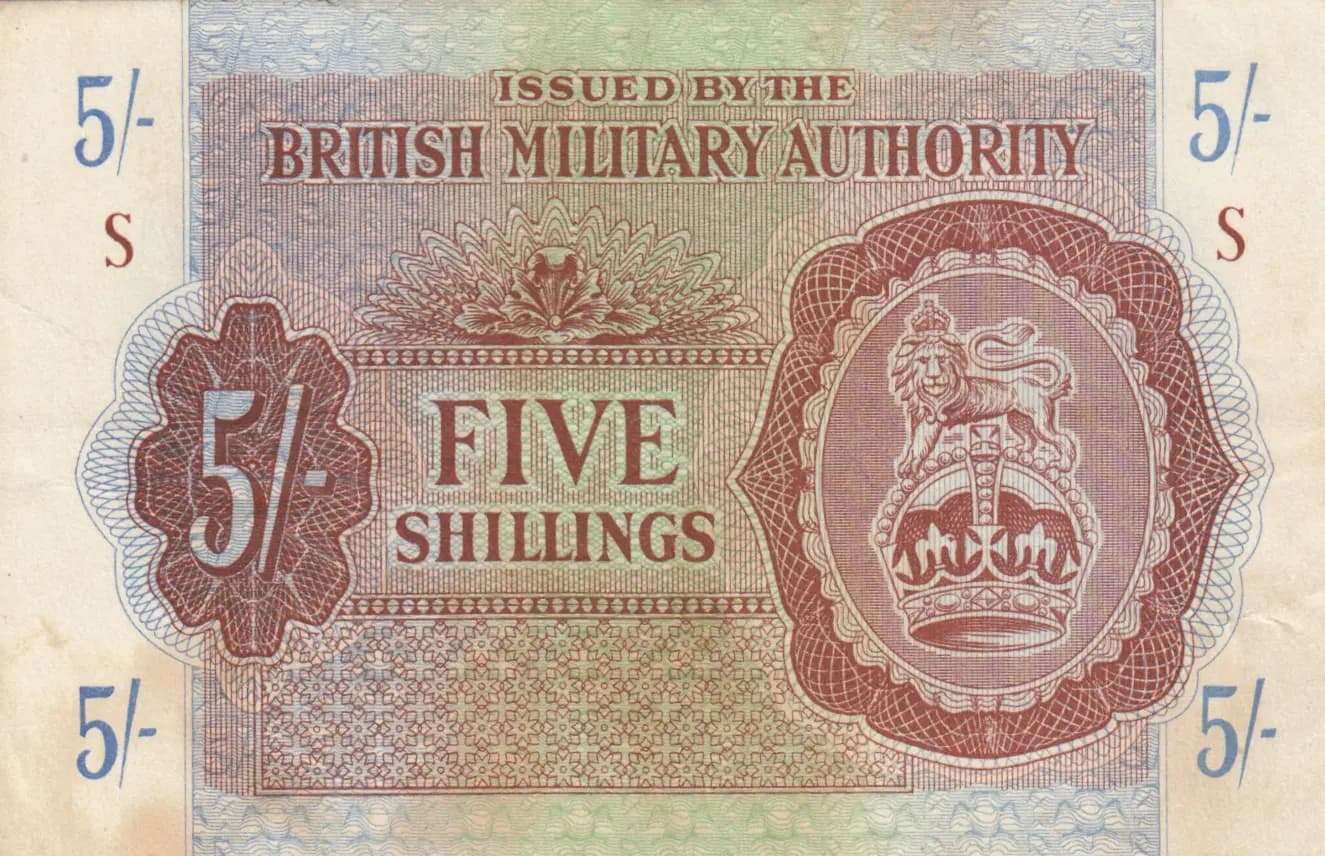 5 shillings 1943 from Great Britain, P-M4 (1943) — image 1