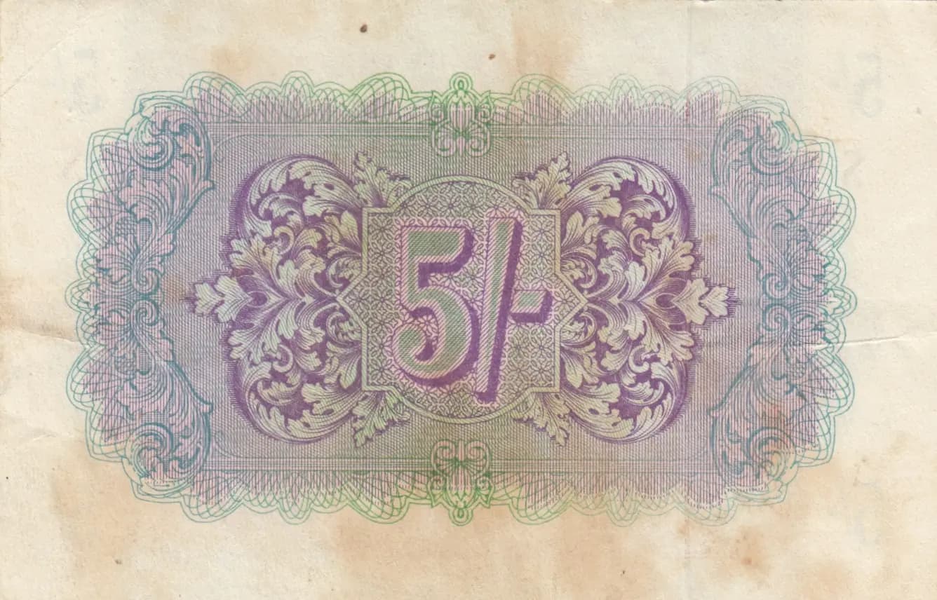 5 shillings 1943 from Great Britain, P-M4 (1943) — image 2