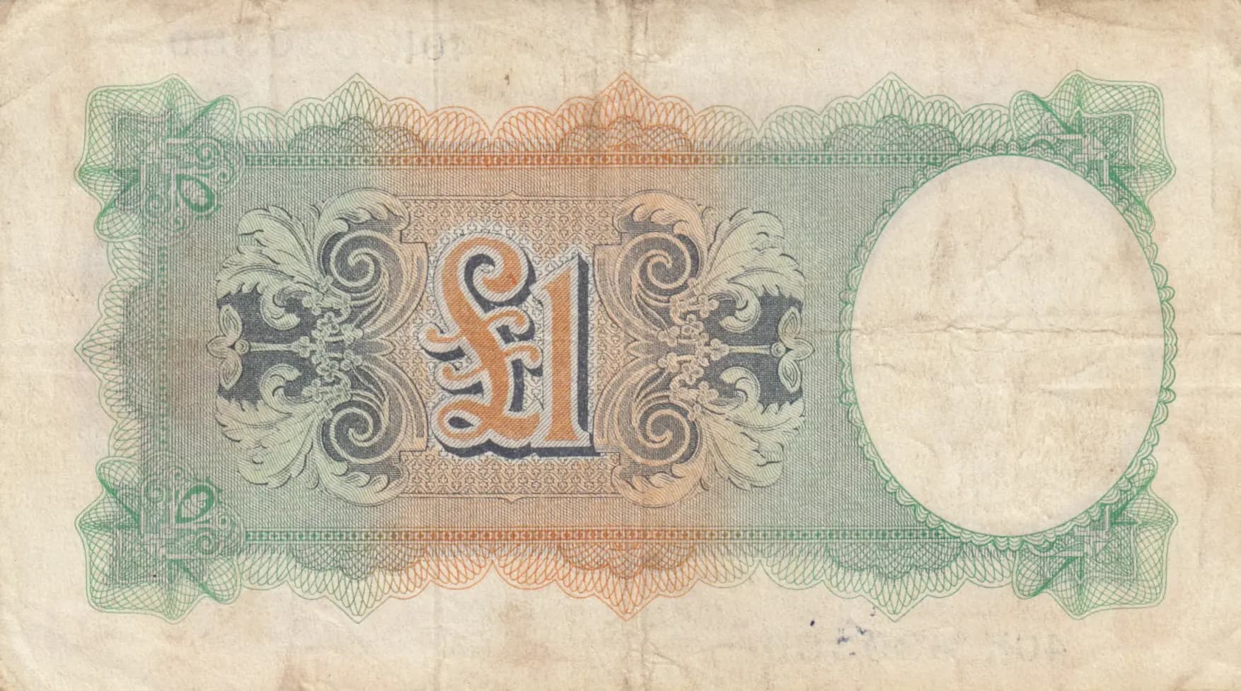 1 pound 1943 from Great Britain, P-M6a (1943) — image 2