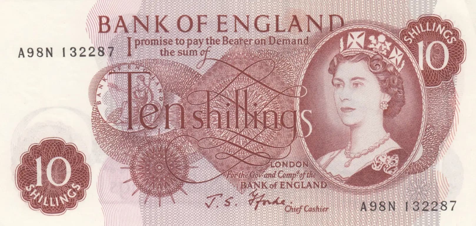 10 shillings 1960 from Great Britain, P-373c (1960) — image 1