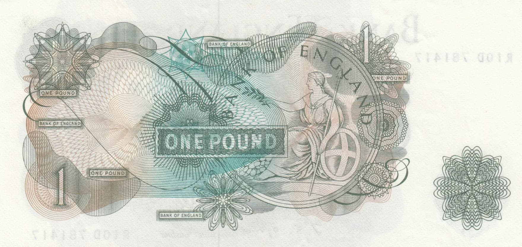 1 pound 1960 from Great Britain, P-374e (1960) — image 2