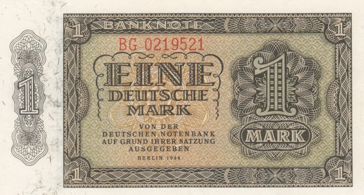 1 mark 1948 from Germany, Democratic Republic, P-9b
