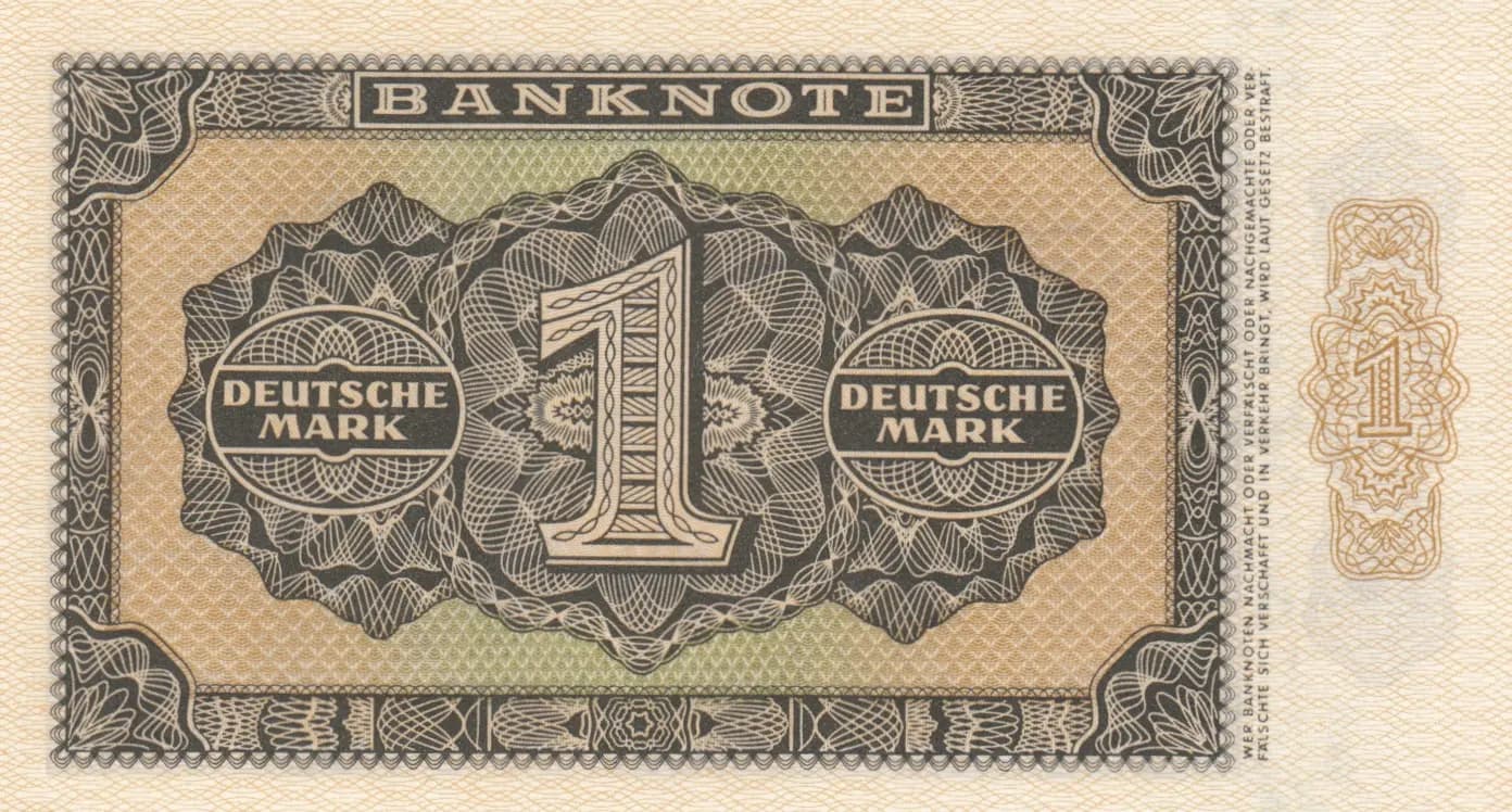 1 mark 1948 from Germany, Democratic Republic, P-9b (1948) — image 2
