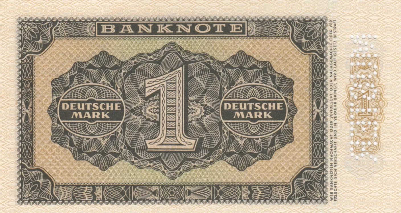 1 mark 1948 specimen from Germany, Democratic Republic, P-9bs (1948) — image 2