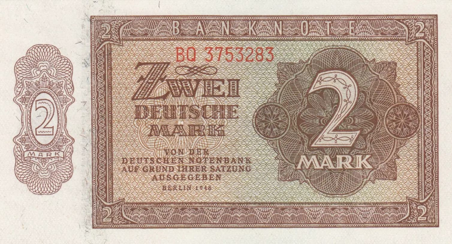 2 mark 1948 from Germany, Democratic Republic, P-10b