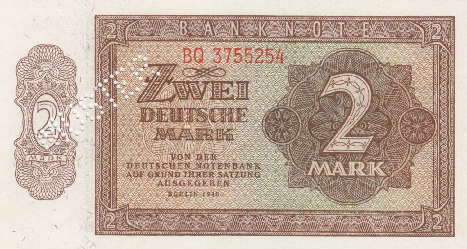 2 mark 1948 specimen from Germany, Democratic Republic, P-10bs (1948) — image 1