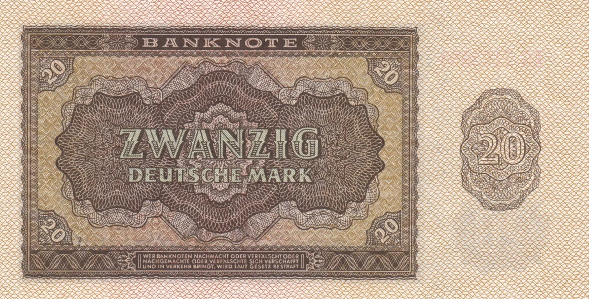 20 mark 1948 from Germany, Democratic Republic, P-13b (1948) — image 2