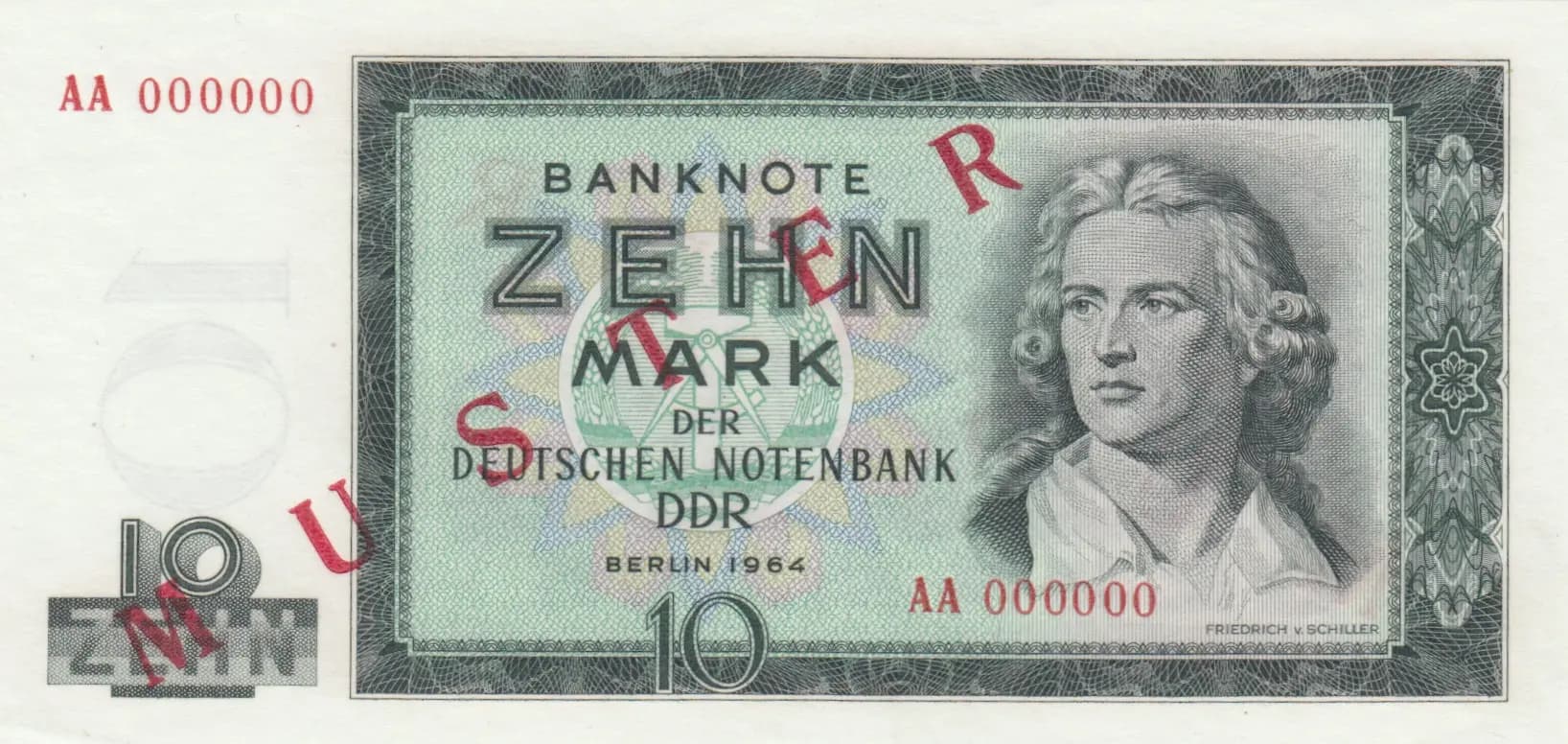10 mark 1964 specimen from Germany, Democratic Republic, P-23s