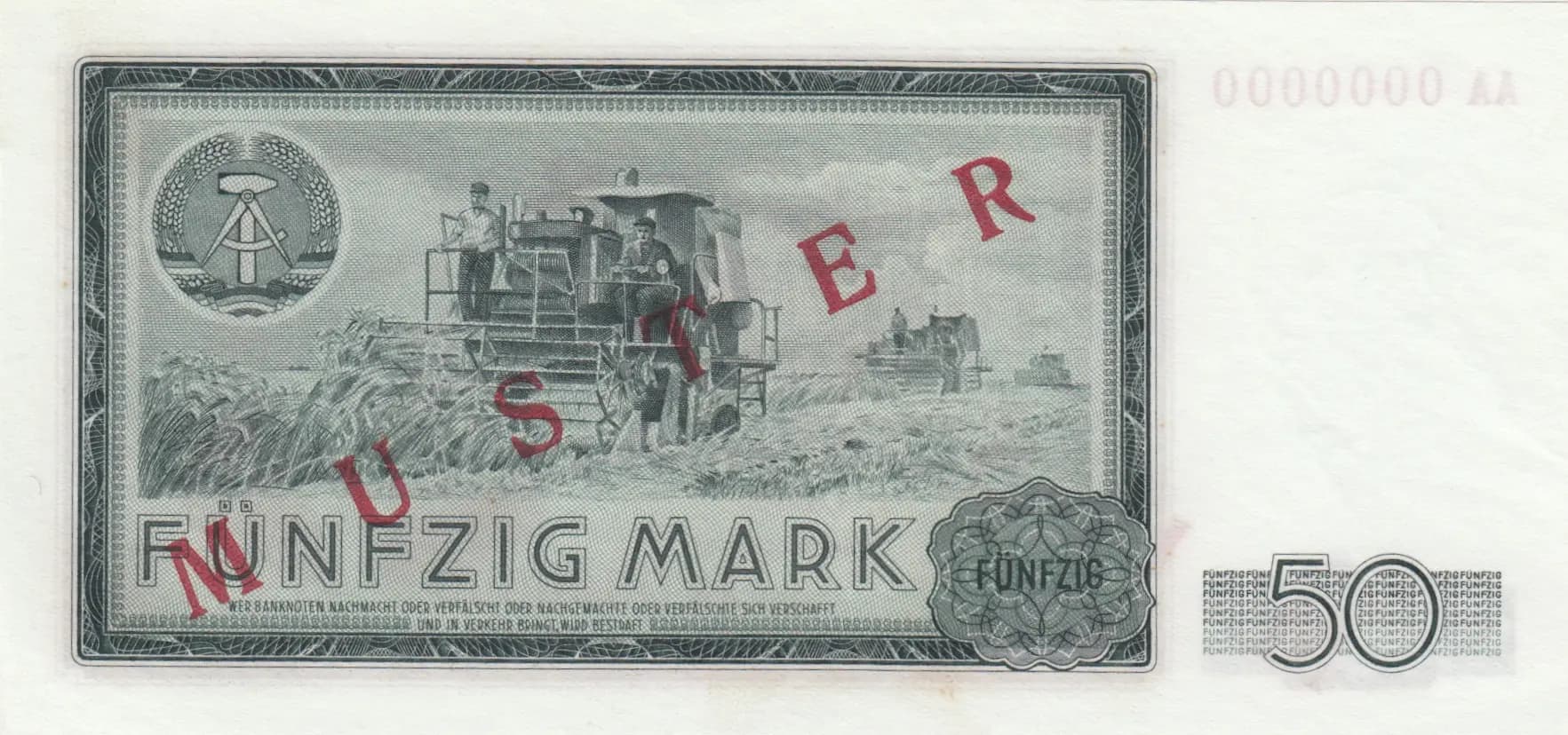 50 mark 1964 specimen from Germany, Democratic Republic, P-25s (1964) — image 2