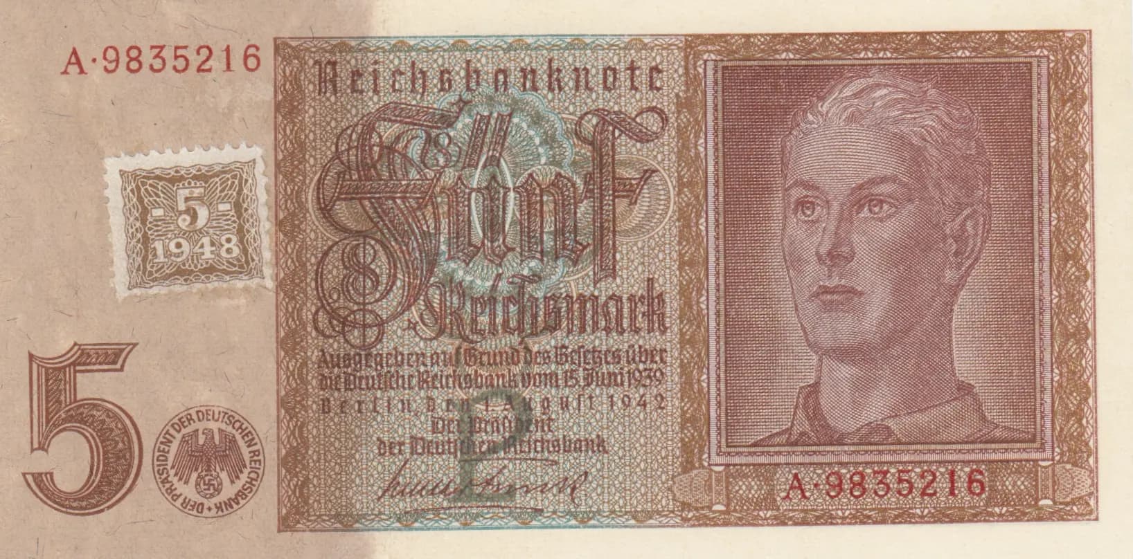 5 mark 1948 from Germany, Democratic Republic, P-3