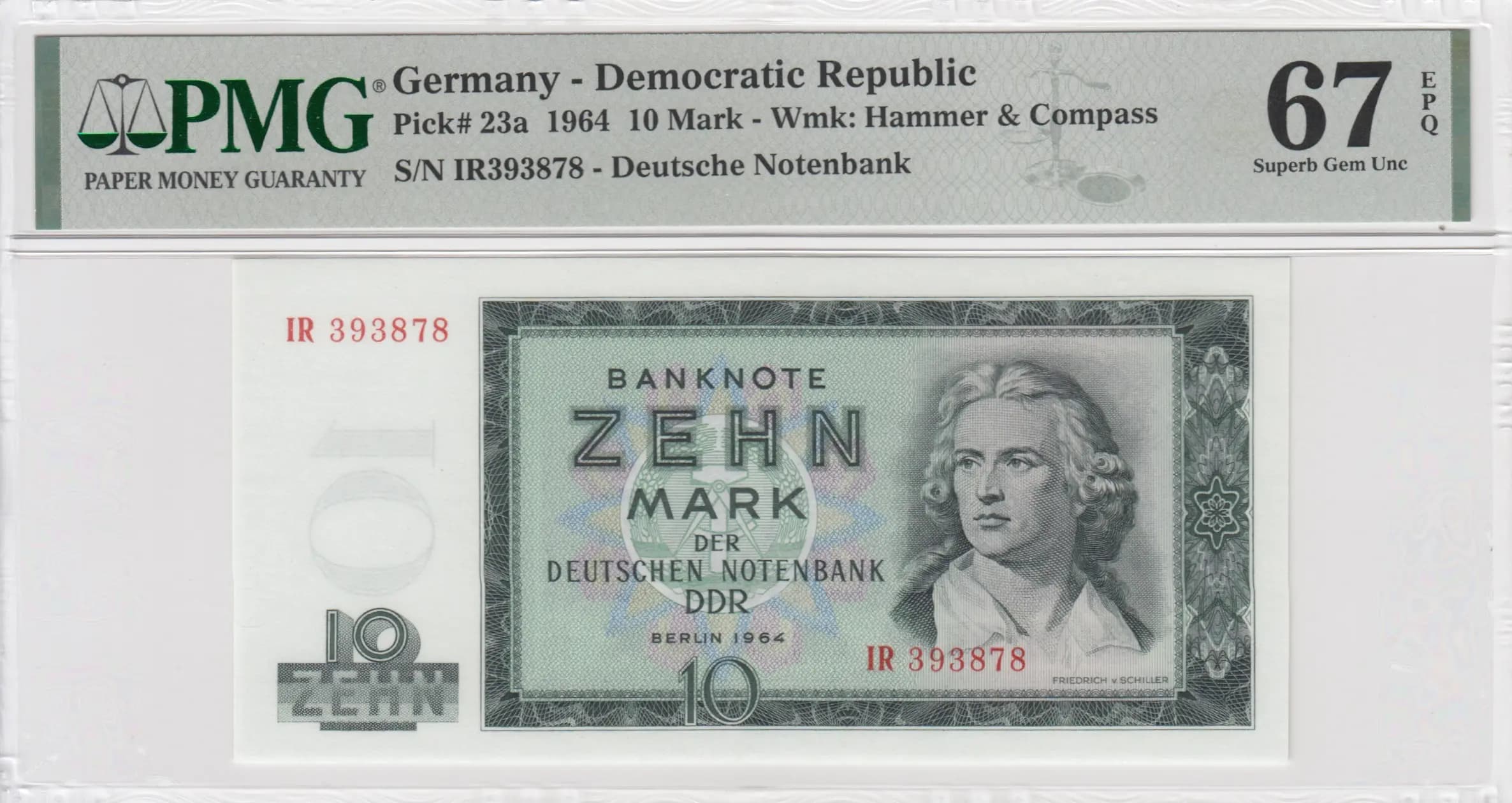 10 mark 1964  from Germany, Democratic Republic, P-23a