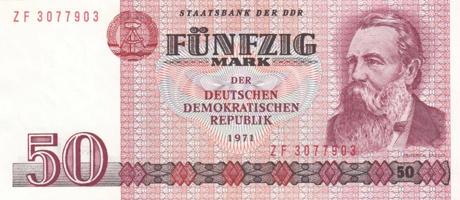 50 mark 1971 from Germany, Democratic Republic, P-30b (1971) — image 1