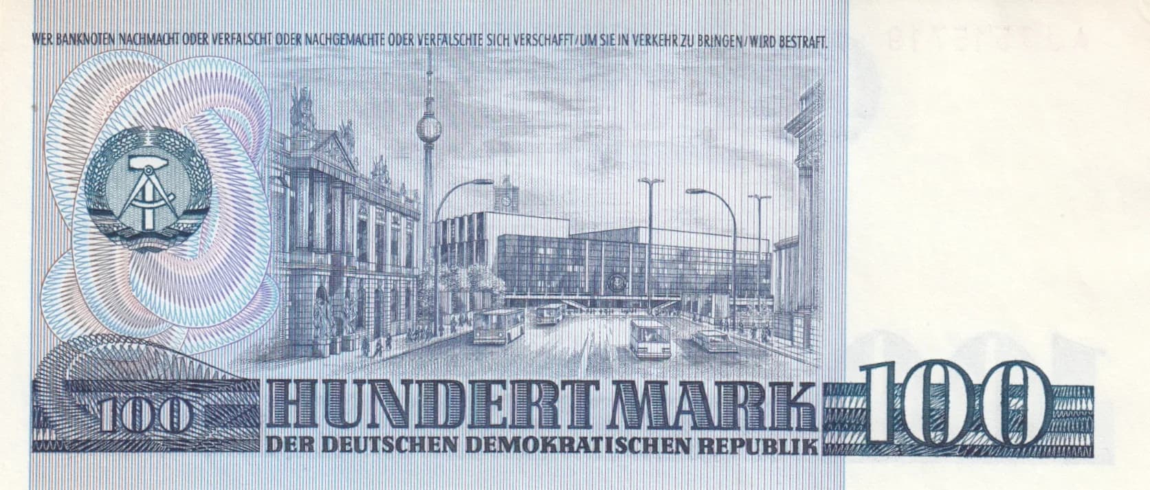 100 mark 1975  from Germany, Democratic Republic, P-31a (1975) — image 2