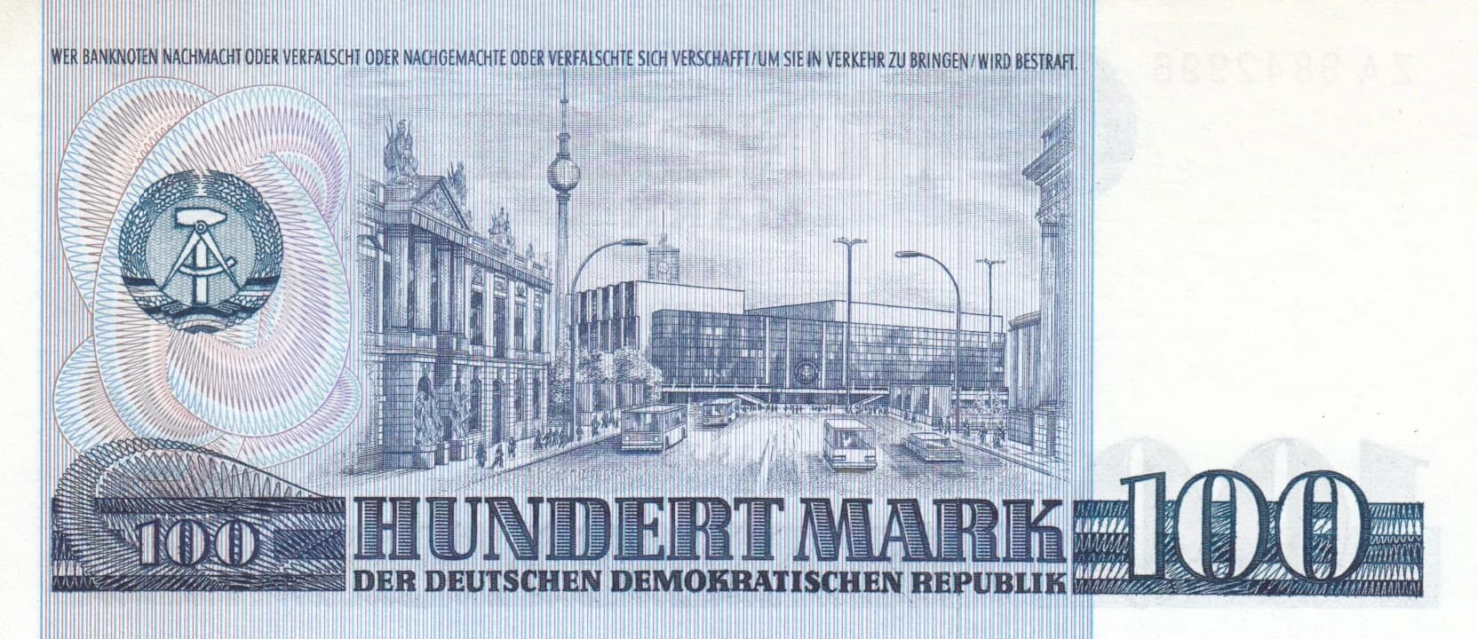 100 mark 1975 replacement from Germany, Democratic Republic, P-31a* (1975) — image 2