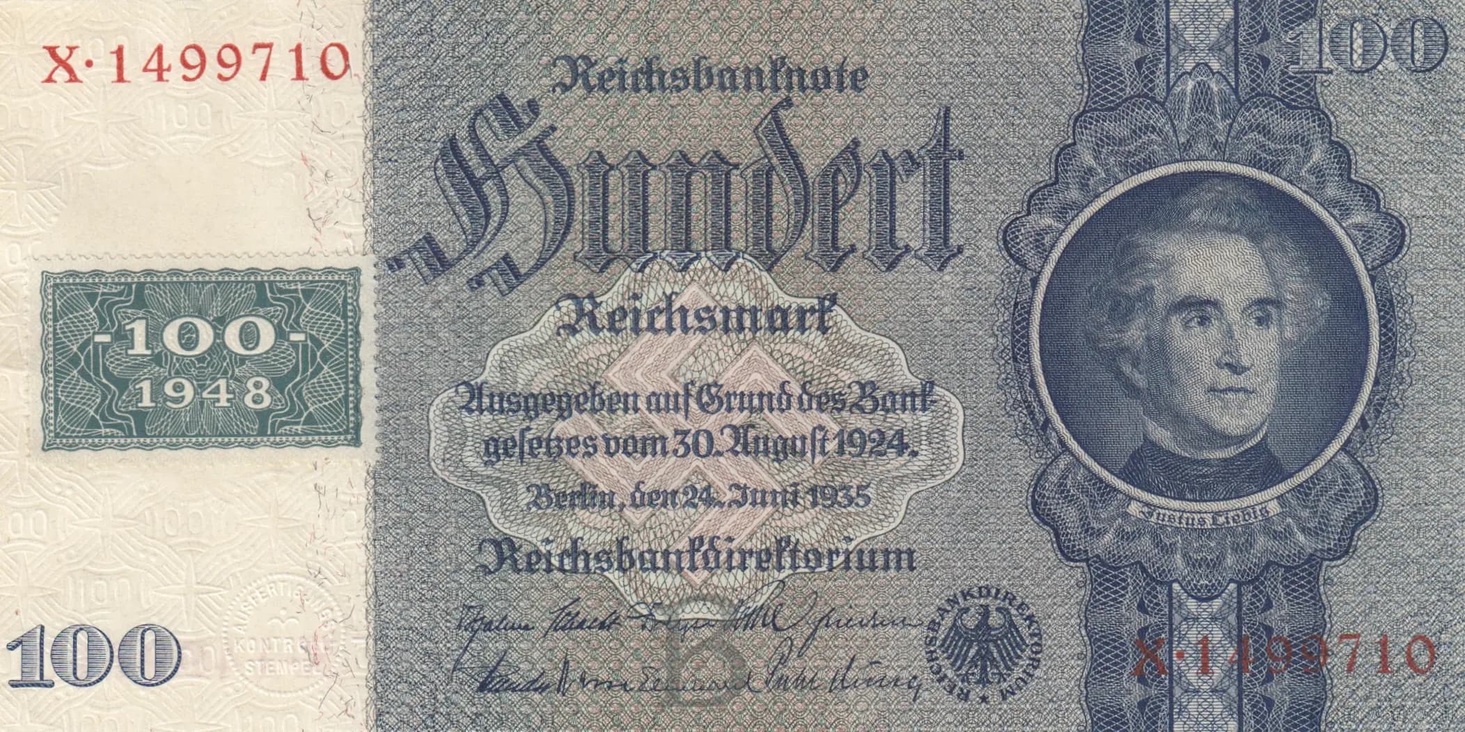 100 mark 1948 from Germany, Democratic Republic, P-7a (1948) — image 1
