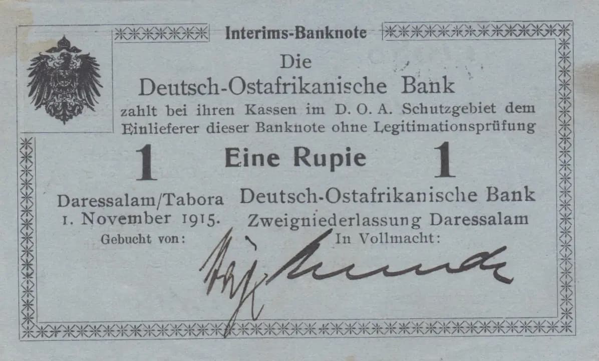 1 rupee 1915 from German  East Africa, P-6 (1915) — image 2